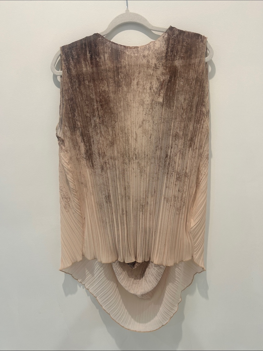 Zara Brown and Beige Draped Pleated Vest